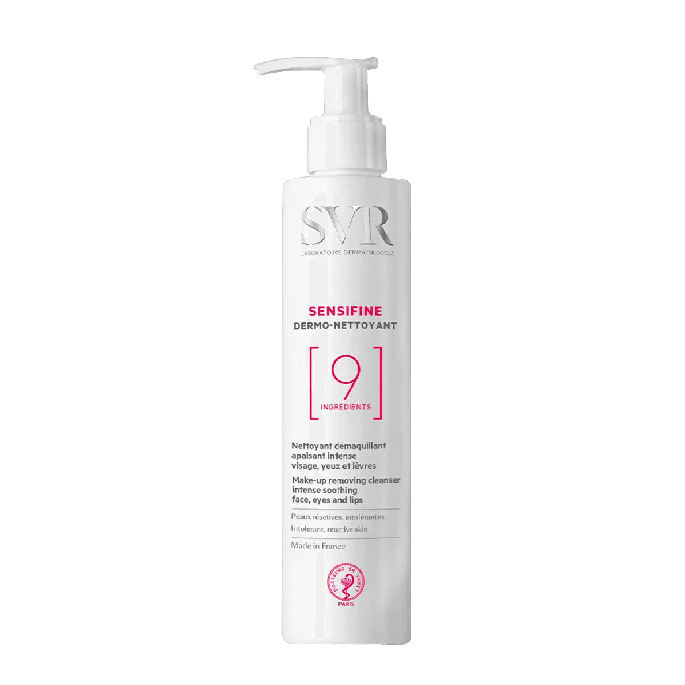 SVR Sensifine Dermo Nettoyant 200 ml is a gentle, fragrance-free makeup remover for sensitive skin. This soothing cleanser effectively removes impurities while hydrating.