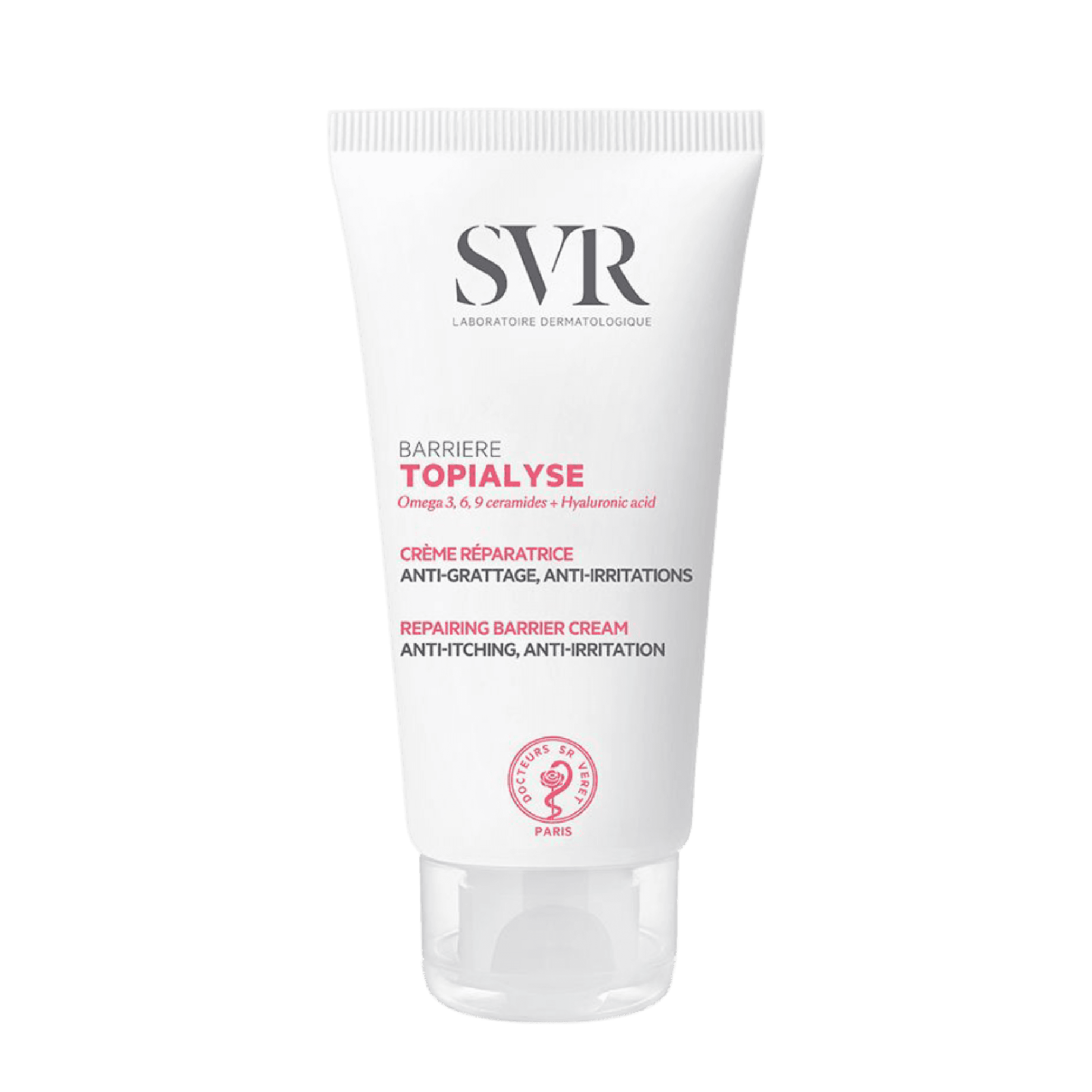 SVR Topialyse Barriere Cream 50 ml is a protective facial moisturizer designed for sensitive and irritated skin. It strengthens the skin barrier and provides long-lasting hydration.