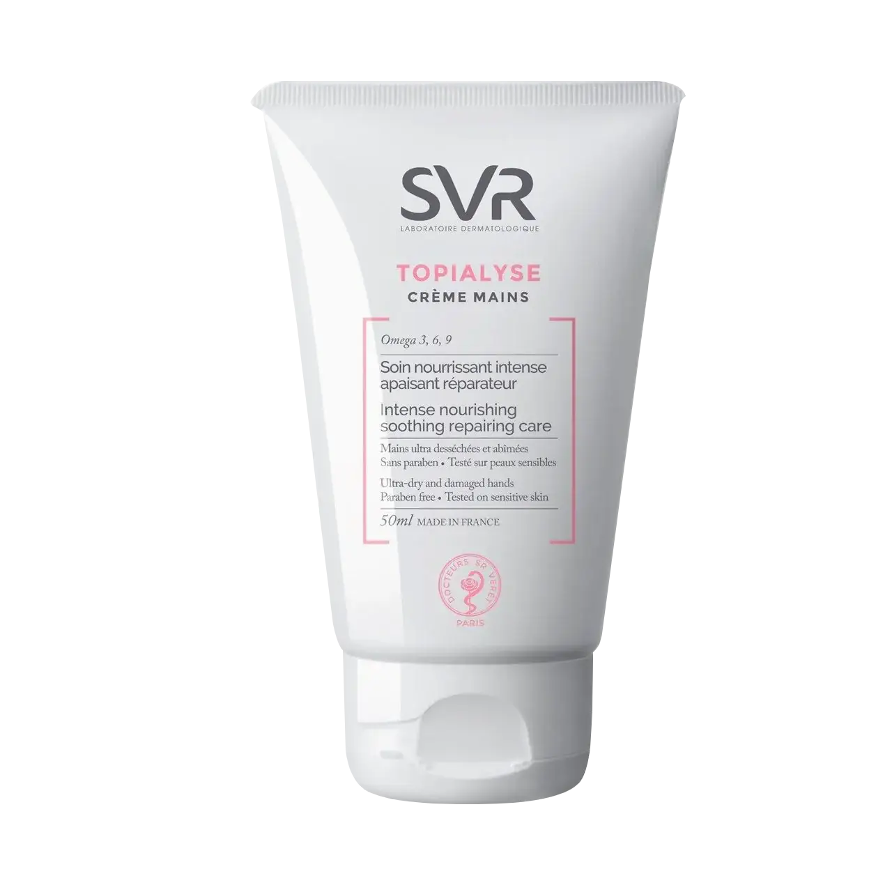 SVR Topialyse Mains Cream 50 ml is a nourishing hand cream for dry and sensitive skin. Enriched with omega fatty acids and shea butter for deep hydration.