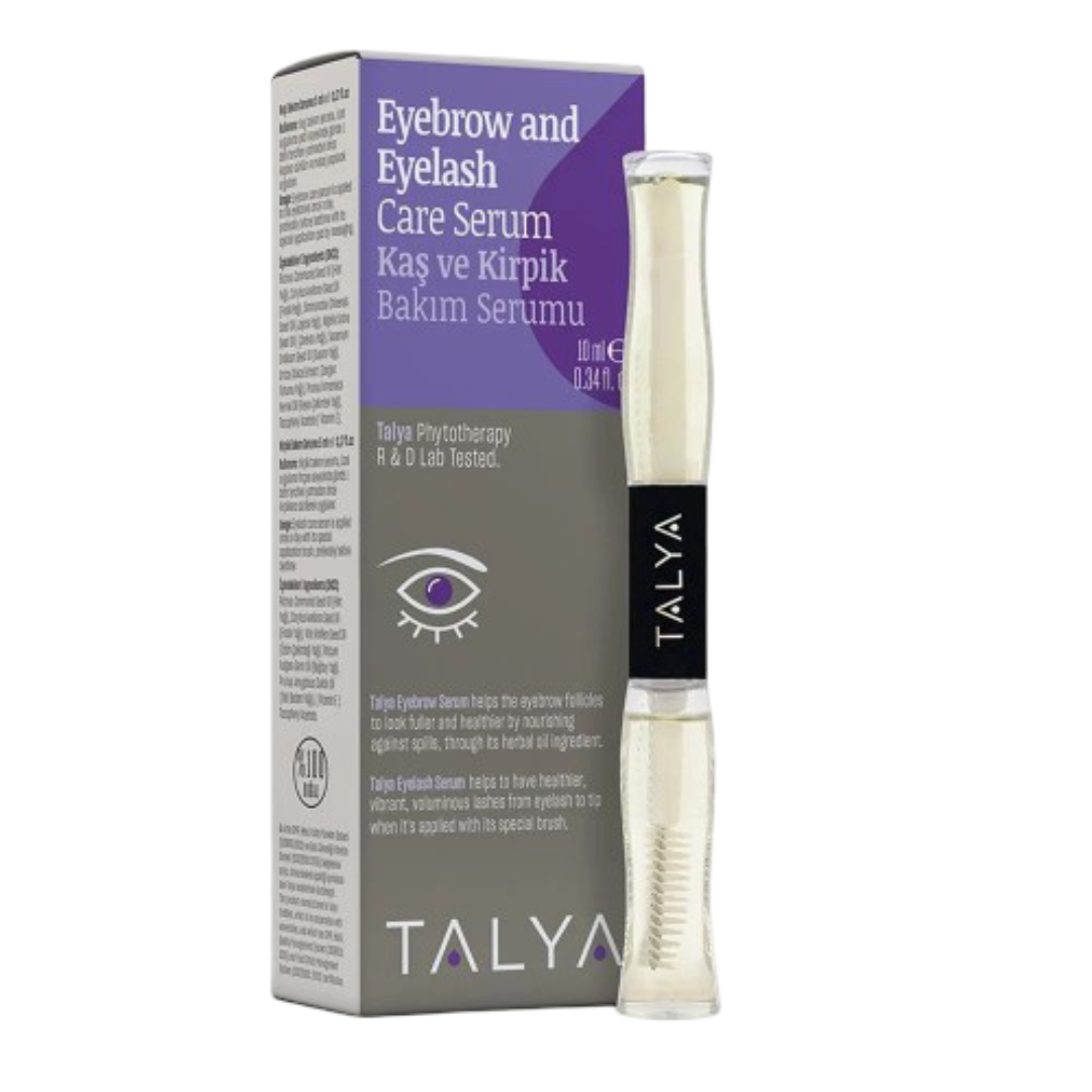 Talya Eyebrow and Eyelash Serum 10 ml promotes eyelash and eyebrow growth and thickness. Ideal for hair loss and all skin types in eye care.
