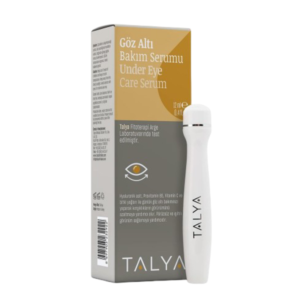 Talya Under Eye Serum 12 ml with hyaluronic acid and vitamin C for wrinkles and fine lines. Ideal eye treatment for all skin types and dull skin.