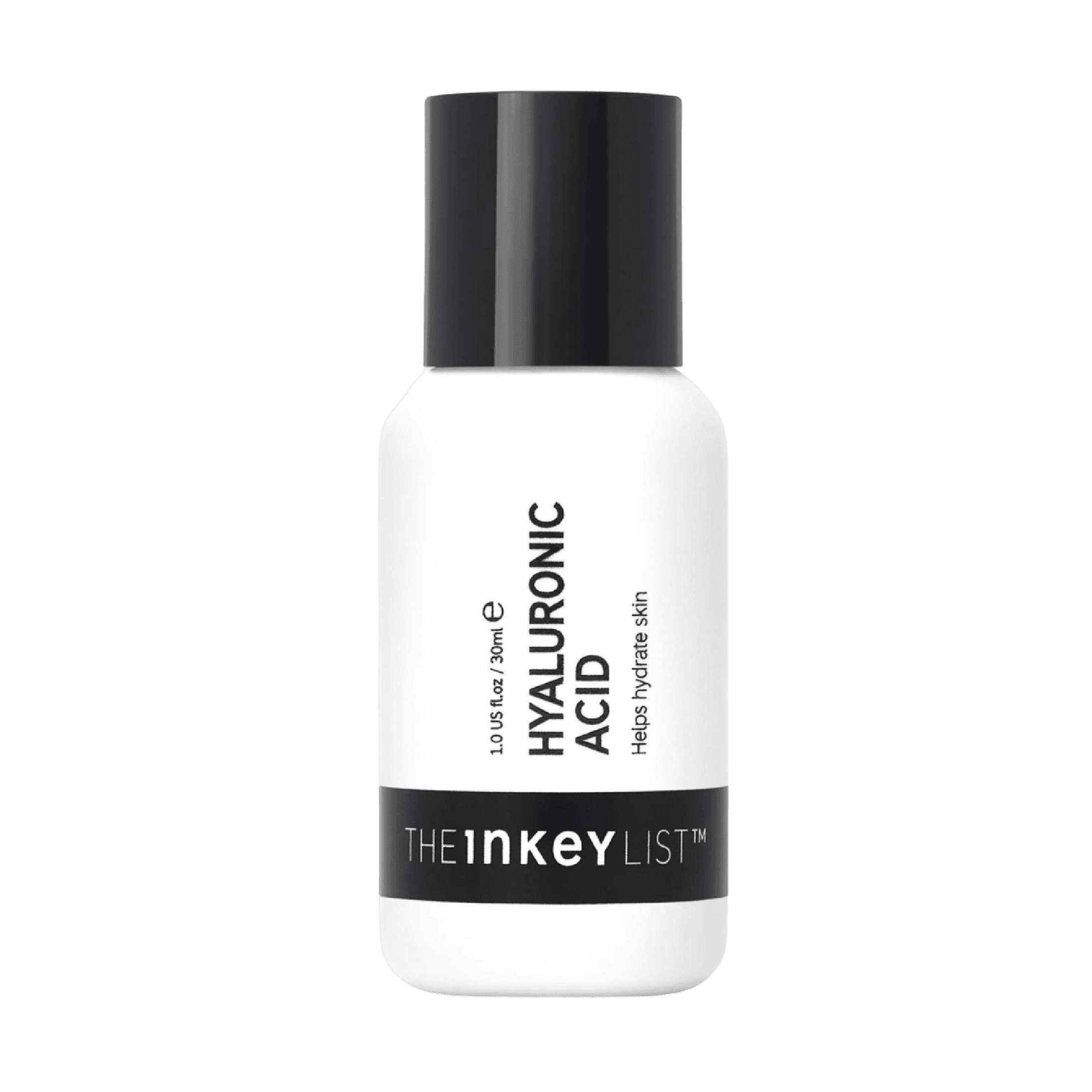 The Inkey List Hyaluronic Acid Serum 30 ml, a lightweight facial serum designed to hydrate and plump skin. Suitable for all skin types, including sensitive skin.