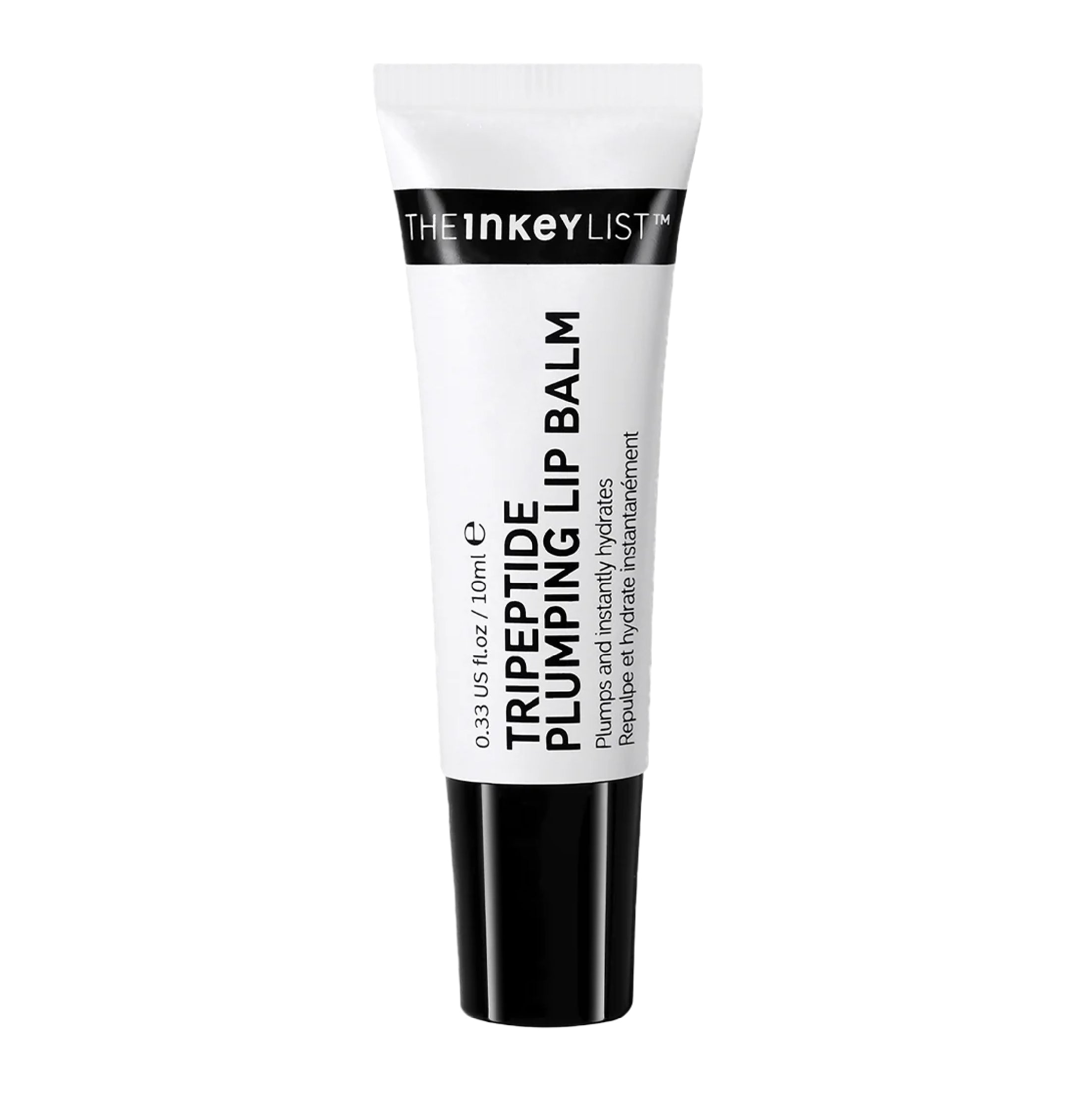 The Inkey List Tripeptide Plumping Lip Balm Clear 10 ml enhances lip volume, hydrates, and repairs for fuller, defined lips in 4 weeks.