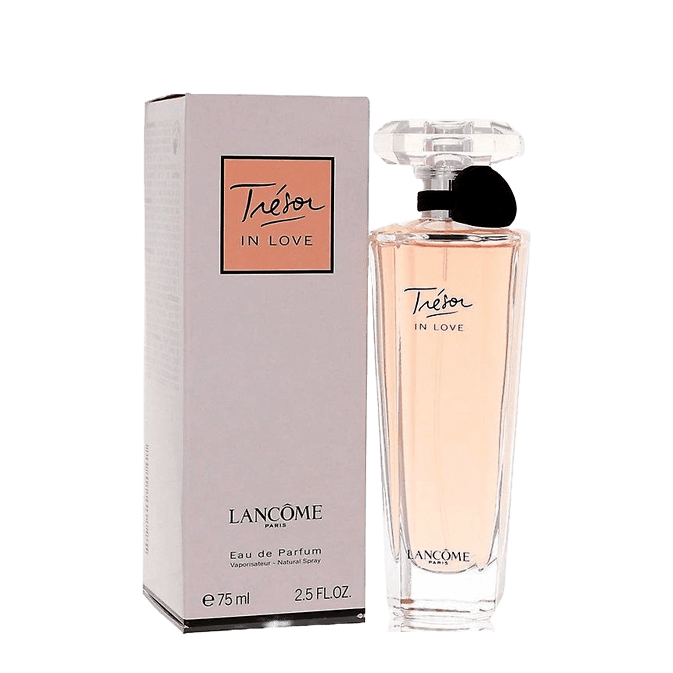 Lancome Tresor In Love Eau De Parfum 75 ml, a romantic floral-fruity fragrance for women. Features notes of nectarine, bergamot, pear, and Turkish rose.