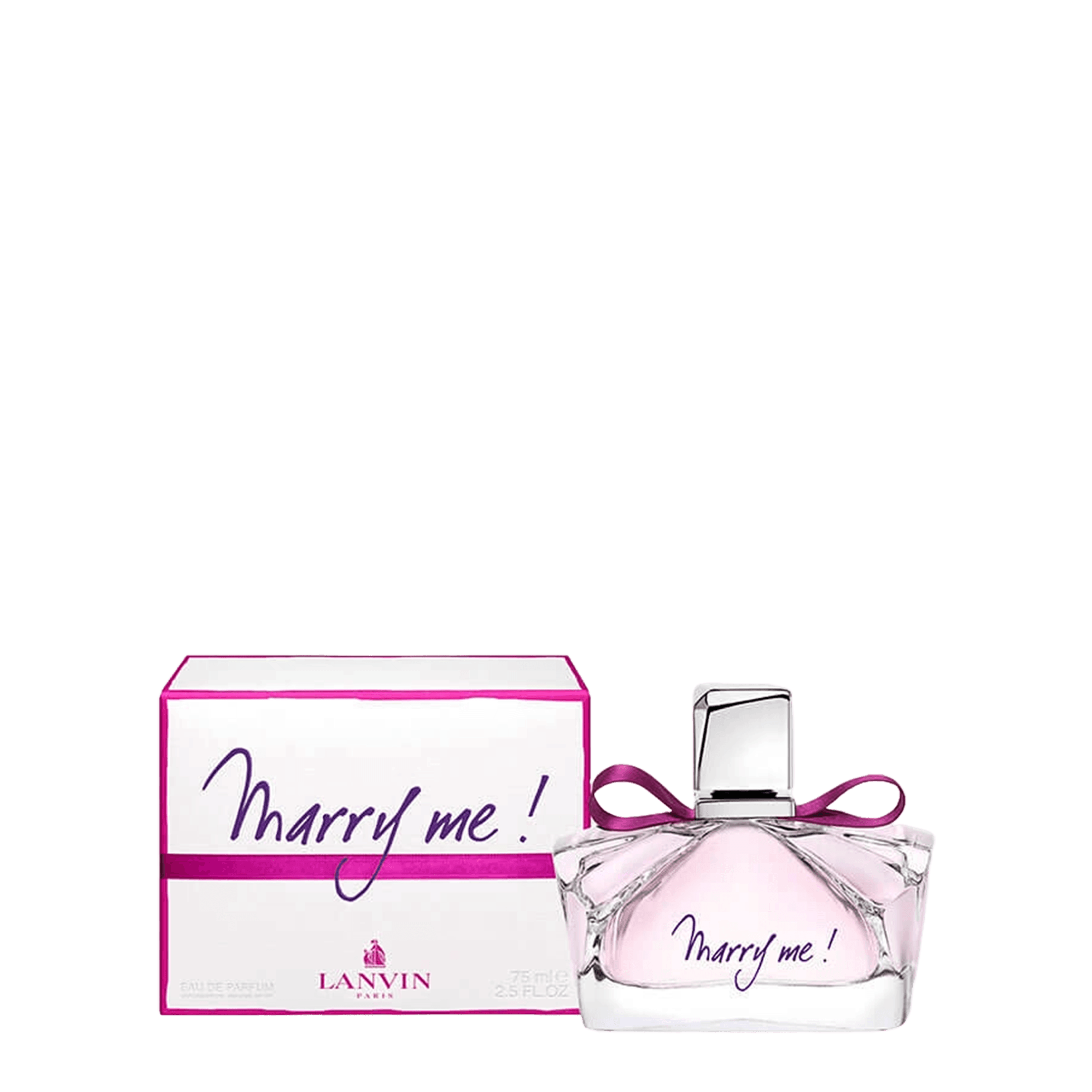 Lanvin Marry Me! EDP 75 ml perfume features a romantic floral and fruity fragrance. The elegant bottle with a pink ribbon enhances its charm.